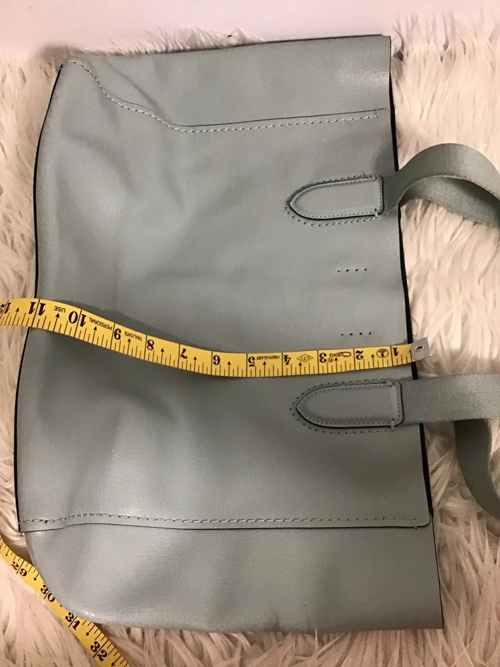 Coach Derby light blue leather tote bag please read